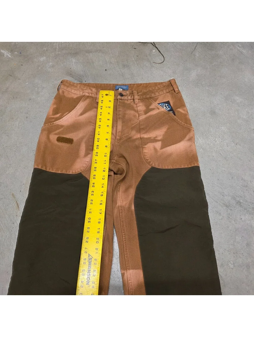 Market Design Studio Double Knee Pants Size 34x27 Brown Canvas Work Streetwear